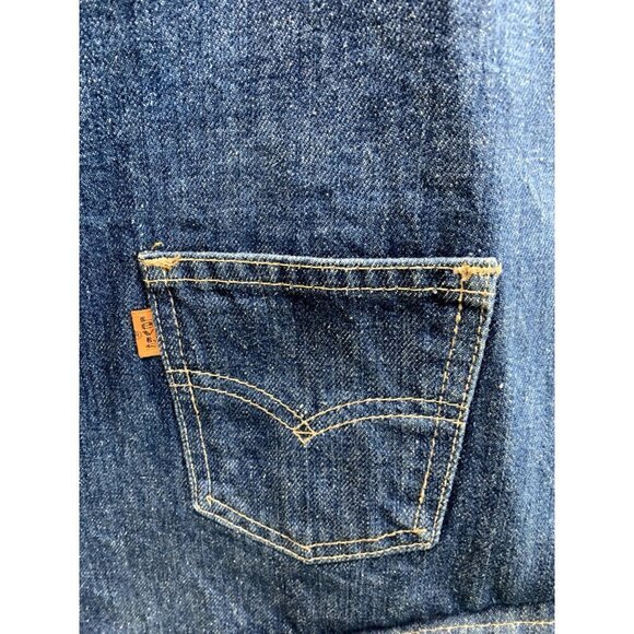 Levi's 70s Vintage Orange Tab Single Thread Stitching USA Made Vest Large - Picture 3 of 10